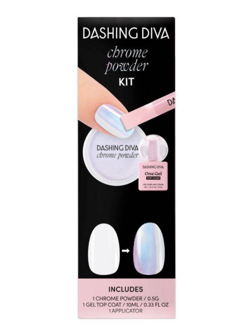 Dashing Diva Chrome Powder Kit - Emerald Pearl, NEW - Picture 1 of 10